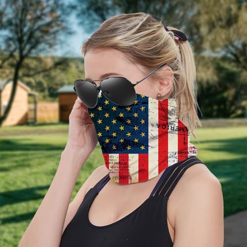 Patriotic Neck Gaiter Multifunctional Face and Neck Cover with Flag Design for Outdoor Activities