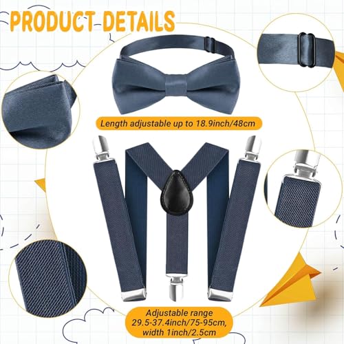Yanbuny 6 Pcs 100 Days of School Costume for Boys Old Man Costume for Kids Grandpa Dress Up