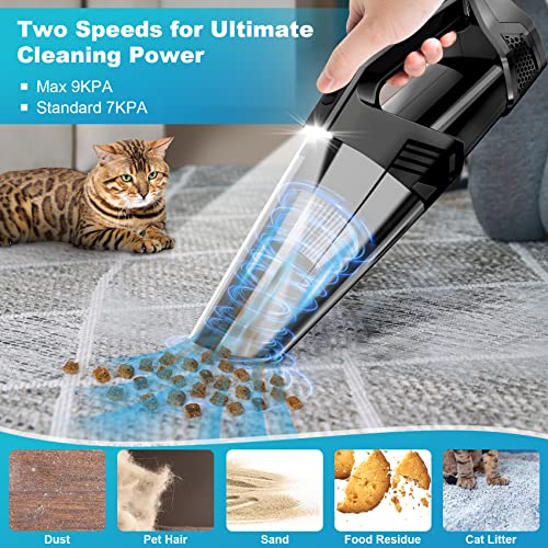 Blestan Handheld Vacuum Cordless Portable Car Vacuum with LED Light, High Power Suction, 3 in 1, Lightweight Rechargeable ...