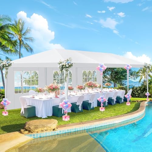 HOTEEL 10x30 Party Tent with 8 Removable Sidewalls for Parties, Weddings, BBQ, Waterproof Outdoor Event Canopy, Patio Camp...