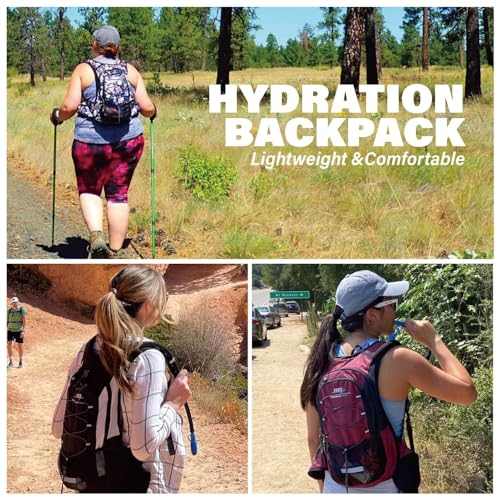 15L Insulated Hydration Backpack Pack with 2L Water Bladder Lightweight Hiking Backpack Bag for Women Men Daypack for Hiki...