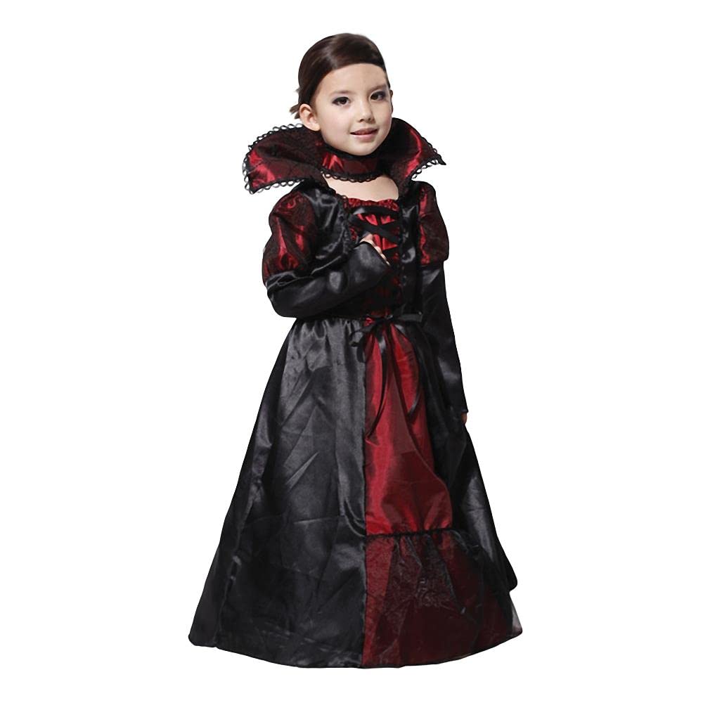Dressy Daisy Little Girls Noble Medieval Royal Gothic Vampire Queen Halloween Costume Fancy Dress Up with Choker Size 5-6, M