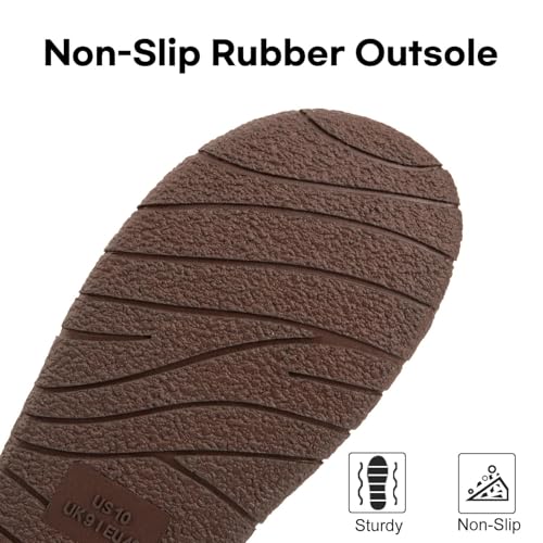 LongBay Men's Outdoor Slippers Two Tone Warm Memory Foam Slip On Indoor House Shoes bedroom Loafers