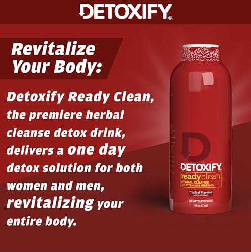 Detoxify – Ready Clean Herbal Cleanse – Tropical – 16 oz – Professionally Formulated Herbal Detox Drink – Enhanced with Mi...
