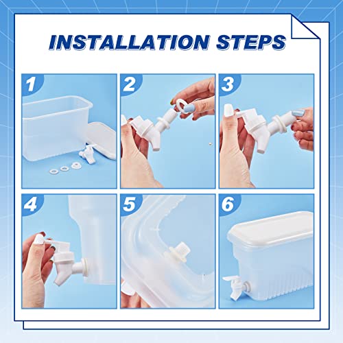 Hoolerry 4 Pcs 0. 8 Gallon Beverage Drink Dispenser for Fridge, Plastic Liquid Drink Juice Container with Spigot Cold Lemo...