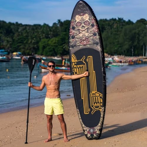 Inflatable Paddle Board 10'6''/11' Wide, Standup Paddle Board for Adults, with Premium SUP Accessories - 3 Fins, Adjustabl...