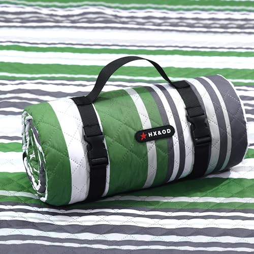 HX&OD Extra Large Picnic Blanket Outdoor 80”x80” Waterproof Picnic Mat Foldable 3-Layer Camping Blanket Portable with Carr...