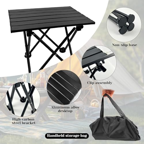 Wensdr Folding Camping Table with Chairs Lightweight Picnic Table and 2 Chairs for Beach Hiking Travel Fishing BBQ,Outdoor...