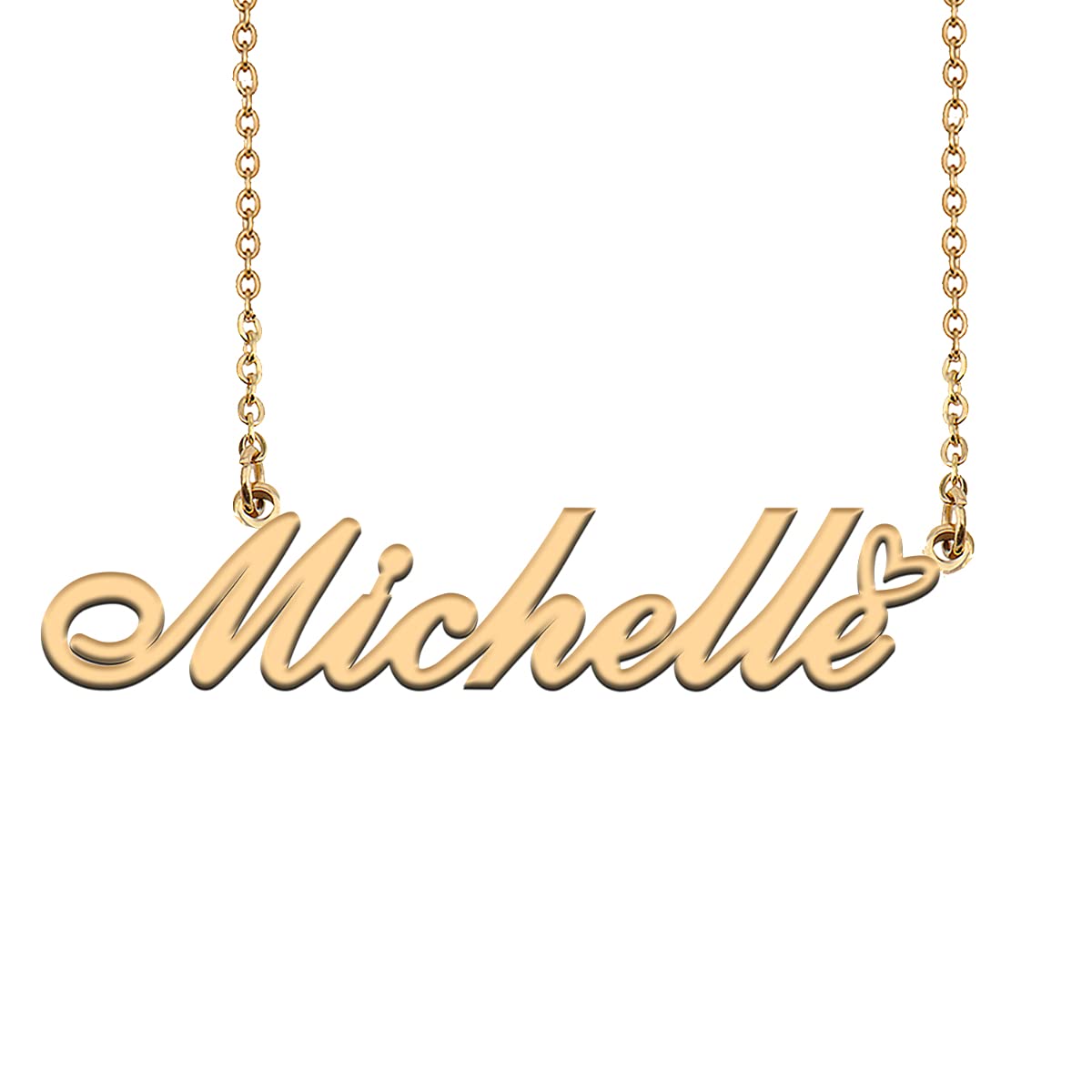HUAN XUN Customized Nameplate Gold Necklace for Women Michelle Necklaces Charm Pendant Jewelry for Mom