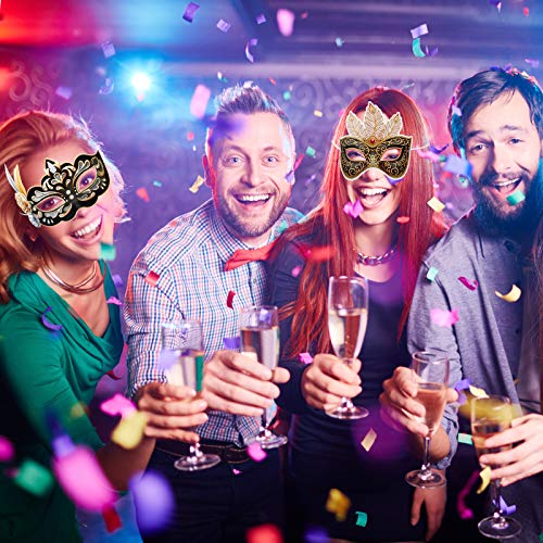 Sumind 12 Pieces Mardi Gras Mask Bulk Venetian Carnival Mask Retro Punk Masquerade Party Decoration for Mardi Gras Fancy C...