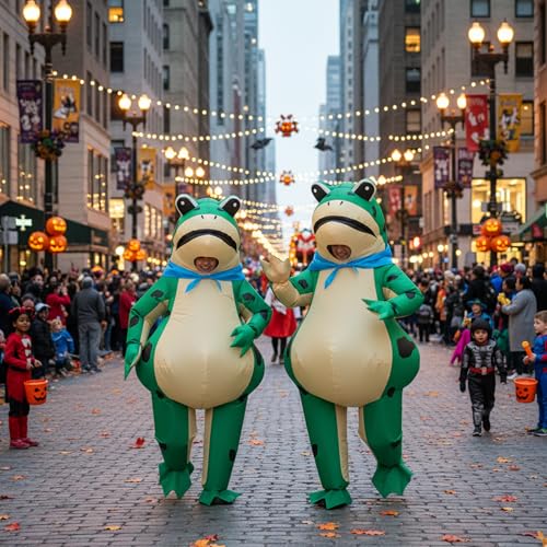 DAHAKII Funny Frog Inflatable Costume Cosplay Blow-Up Suit for Adult/Birthday/Halloween Party/Mardi Gras