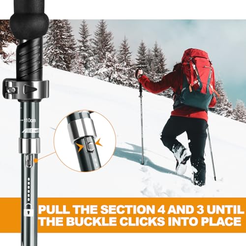 COVACURE Hiking Poles - Aluminum Alloy 7075 Trekking Poles Collapsible with Telescopic,Lightweight & Foldable Collapsible ...