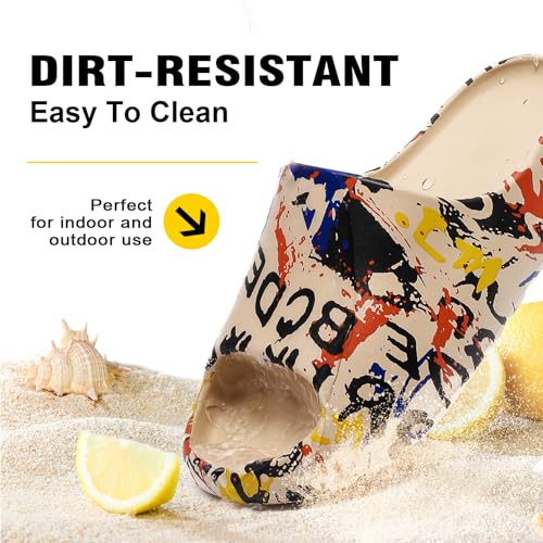 Cloud Slides for Women and Men, Comfort Platform Lightweight Slippers Slides, Unisex Foam Shower House Slippers, Summer Op...