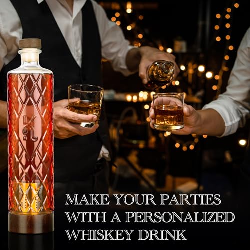 DIY Whiskey Gifts for Men - DIY Whiskey Infusion Set - Whiskey Making Kit - Decanter Set with Botanicals & Wood Chips - Bo...