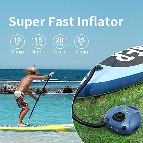 BEWELLAERO Paddle Board Pump Rechargeable Sup Air Pump Electric Portable with 10000mAh Battery, 25PSI High Pressure Inflat...