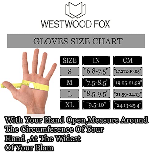 WESTWOOD FOX Cycling Gloves for Men - Full Finger BMX & Mountain Bike Gloves with Touchscreen, MTB, Padded Anti-Slip Grips...