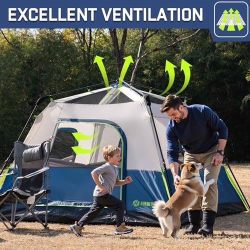 HINSTANT 4/6/8 Person Instant Tent, Waterproof Pop Up Tents for Camping with Rainfly, 60 Seconds Easy Setup, Automatic Cab...