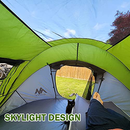 4 Person Pop Up Tents for Camping - AYAMAYA Waterproof Instant Family Tents with Skylight & Removable Rainfly, Upgraded La...