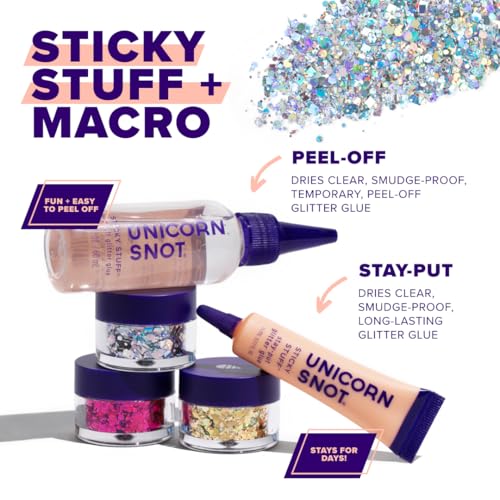 UNICORN SNOT Macro Face & Body Glitter | Cosmetic Grade Large-Particle Loose Glitter | Holiday Stocking Stuffer & Christma...