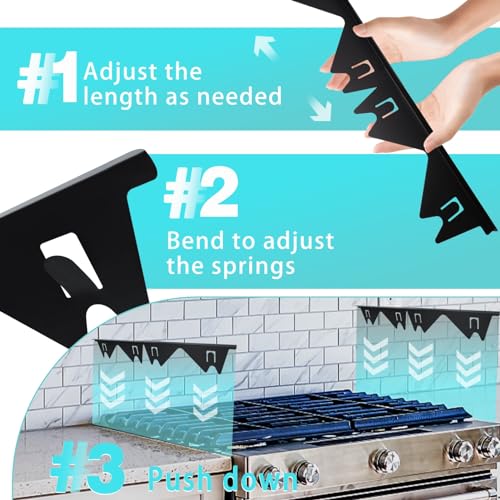 Stove Gap Covers Stainless Steel, 2 Pack Stove Gap Filler Easy Retractable Length 13.8" to 27.5", Width 0.79" ALMCALS Stov...
