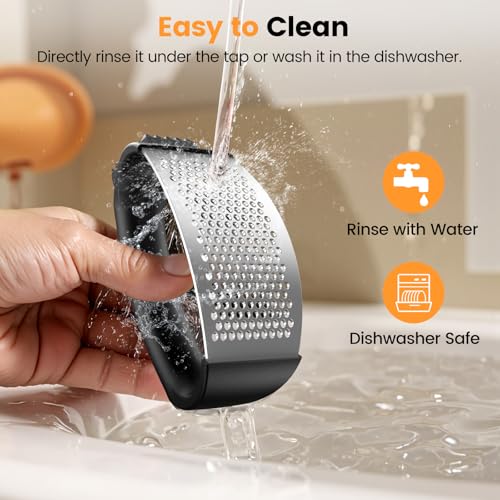 Garlic Press,Stainless Steel Garlic Mincer Crusher,Easy to Use and Clean,Ergonomic Handle,Easy Kitchen Gadget for Effortle...