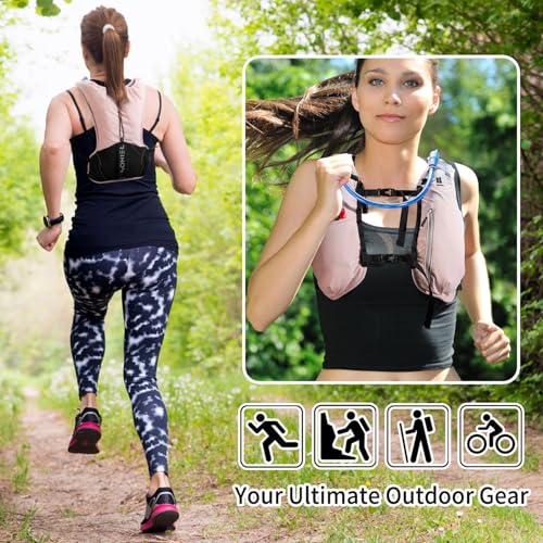 Running Vest for Women and Men Lightweight Hydration Backpack Pack with 1.5L Water Bladder Bag Running Gear Accessories fo...