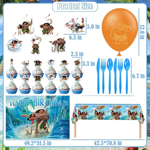 104 PCS Birthday Party Decorations Include Banner, Balloons, Paper Tableware, Tablecloth, Backdrop, Hanging Swirl for Adul...