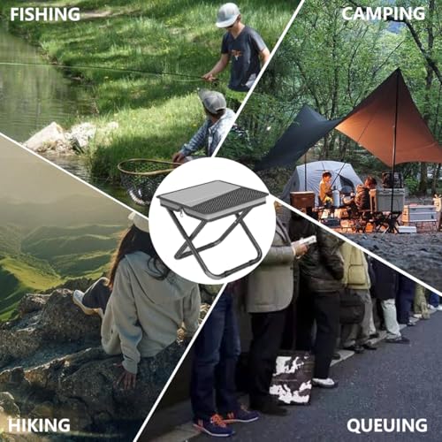 Portable Ultralight Collapsible Stool,Camping Chair,Handbag Style Pocket Foldable Stool for Camping Travel Fishing Hiking ...