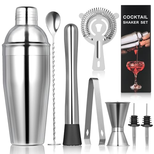 Cocktail Shaker Set, 8-Piece Bar Set, Practical Bartender Kit, Includes Many Bartending Accessories,Great Choice for Home,...