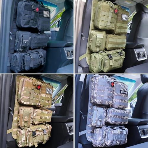 Universal Tactical Car Seat Back Organizer Bag Tactical Molle Vehicle Organizers Panel Vehicle Protector Organizers with 5...