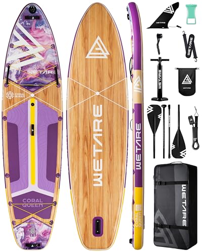 WETARE 11'6"x35" Inflatable Paddle Board, 450lbs Extra Wide Stand Up Sup Board for Adults, Blow Up Paddleboard Kayak Non-S...