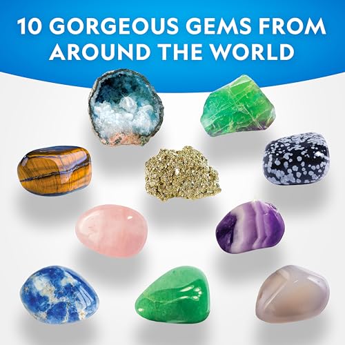 National Geographic Gemstone Dig Kit – Dig Up 10 Real Gemstones and Crystals, Science Kit for Kids, Gem Digging Kit, Gift ...