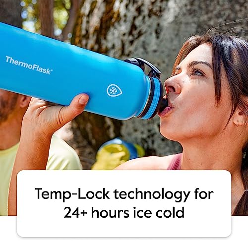 ThermoFlask Bottle with Spout Lid - Stainless Steel Water Bottles with Double-Wall Insulation & BPA-Free Spout Lids - Lea...