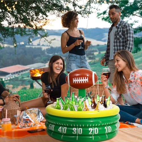 Bencailor Inflatable Cooler Inflatable Football Drink Cooler Toss Game Party Decoration Rugby Basketball Baseball Blow up ...