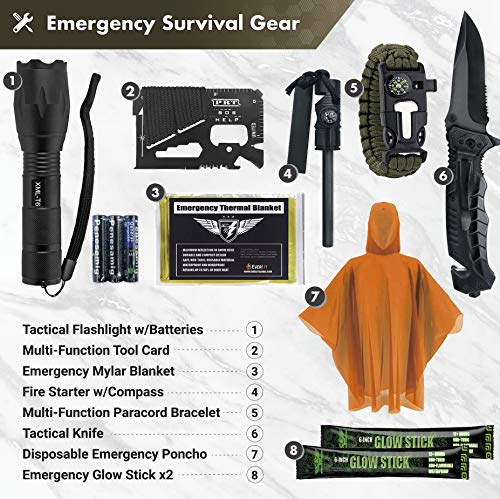 Everlit Survival Upgraded Survival First Aid Kit Emergency Gear Trauma Kit with 1000D Nylon Laser Cut Tactical EMT Pouch f...