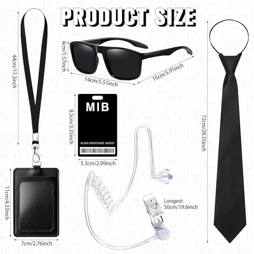 Horolam MIB Agent Costume Accessories, Secret Service Costume Set Spy Costume Accessories for Men Women Kids for Cosplay