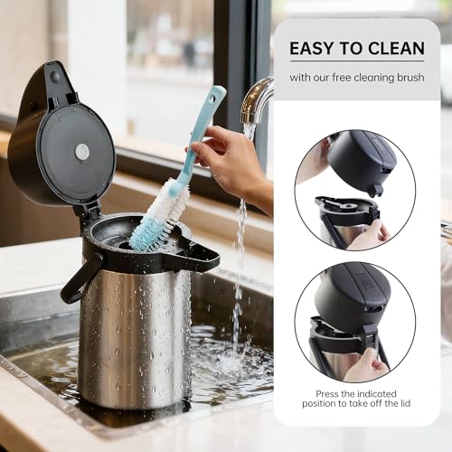 TOMAKEIT Airpot Coffee Dispenser Thermal with Pump,3L/102 Oz Insulated Stainless Steel Large Airpot Coffee Carafe Lever Ac...