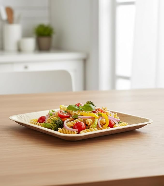 Charity Leaf Compostable 10" Square Palm Leaf Dinner Plates (50-pack) | Premium, 100% Natural, Disposable, Heavy Duty | Perfect for Parties, Weddings & Catering Events