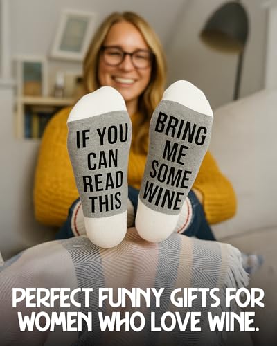 Funny Wine Socks for Women - Wine Gift for Women and Men. Soft Cotton Material for All-Day Comfort - Ideal for Birthdays, ...