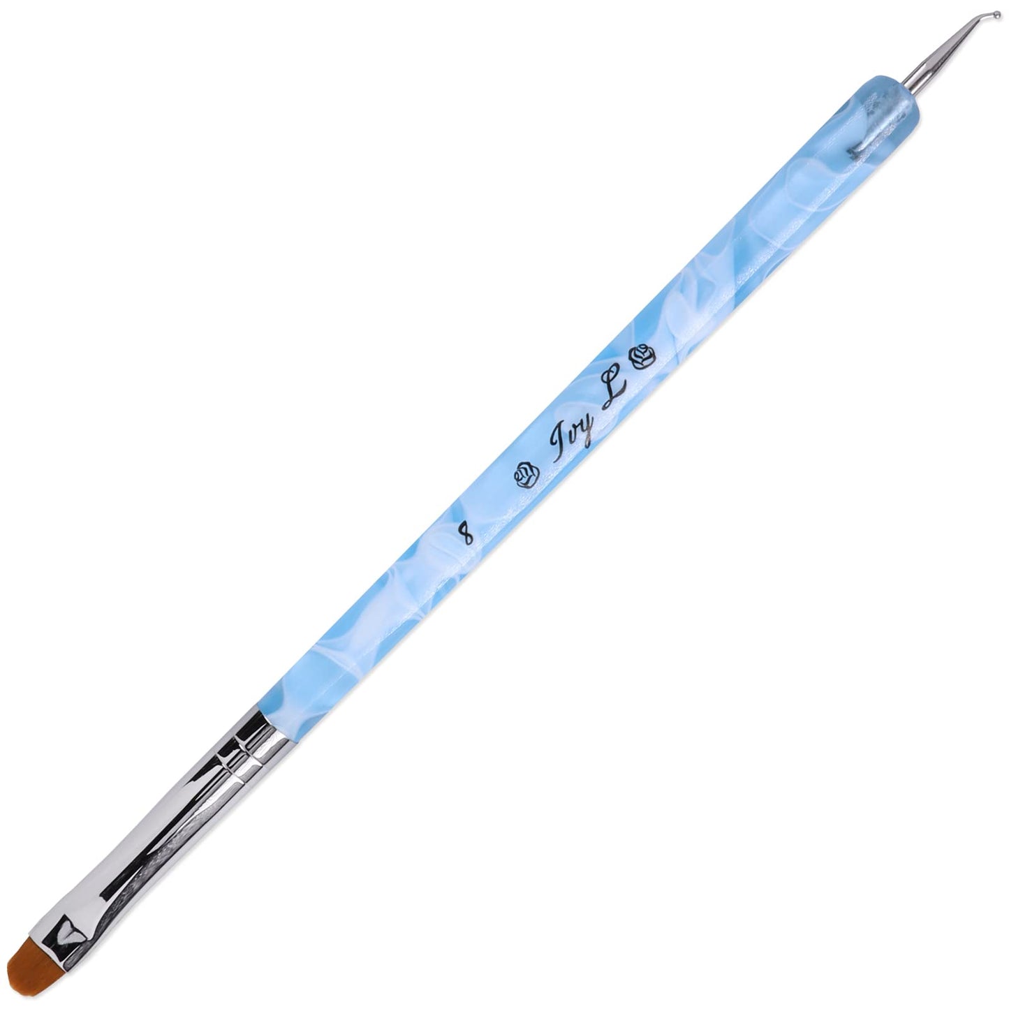 Ivy L 2- Way French Gel Acrylic Nail Art Kolinsky Brush with Dotting Tool for Professional Manicure Cuticle Clean up Nail Art De