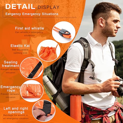 SunHalo Gear Emergency Survival Tent Shelter, 1 or 2 Person Emergency Tent with Emergency Whistle Emergency Shelter,Life T...