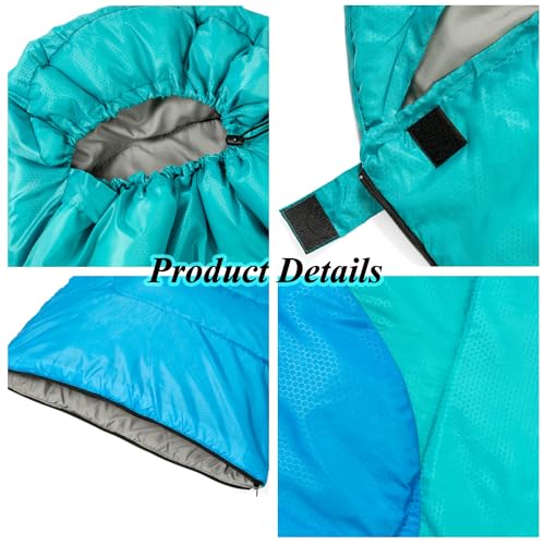 Sleeping Bag - 3 Seasons for Adults Kids Boys Girls Camping Hiking - Warm Cold Weather Lightweight Portable with Compressi...
