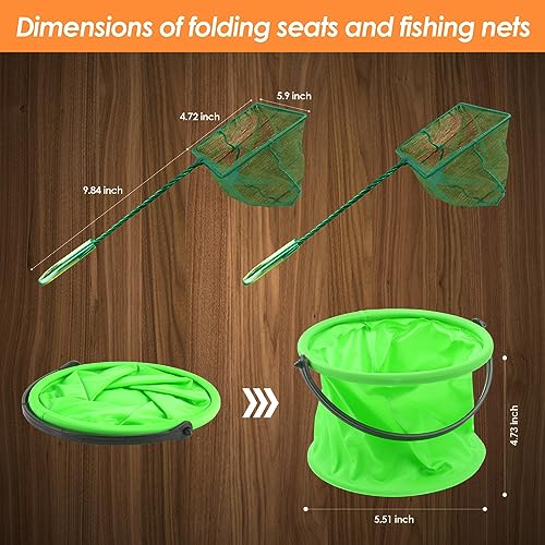 Kids Fishing Rod Reel Combo 4.92FT/5.9FT 2PCS Telescopic Fishing Pole Spincast Reel with Fishing Accessories Ultralight Fi...