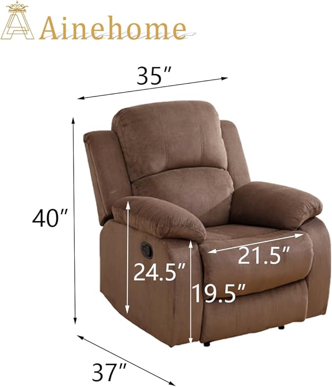 A Ainehome Living Room Furniture Set Leather Recliner Sofa Set Loveseat Chair Furniture Sofa Set for Living Room/Small Space/Rv/House/Office/Theater Seating (A-Taupe Brown Corduroy,Chair)