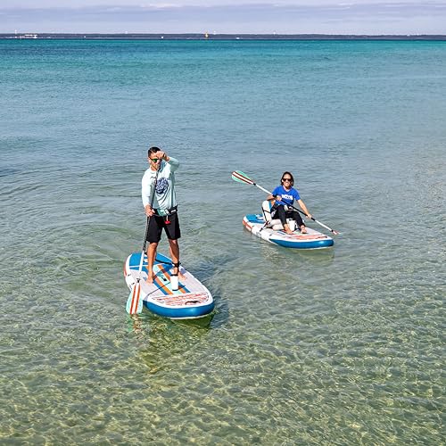 BOTE Easy Rider Aero Inflatable Stand Up Paddle Board MAGNEPod Blow Up Hybrid iSUP Convertible Seat Included Adults Kids F...