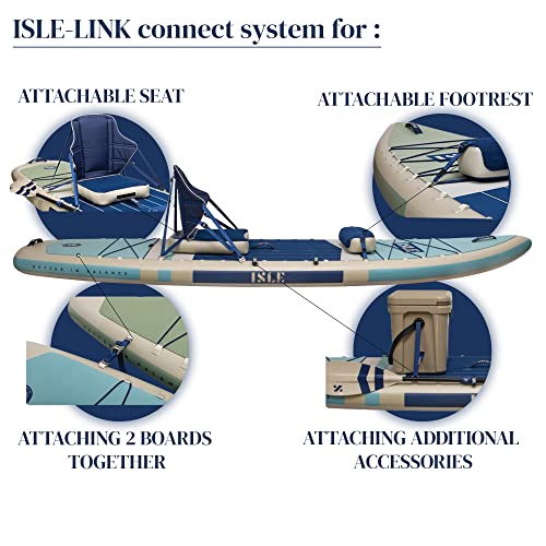 ISLE 2in1 Kayak & Paddle Board Bundle - Stand Up Paddle Board & Kayak, Incl. Seat, Paddle, Pump, Bag, 11.6 x 35.5 x 6 in -...