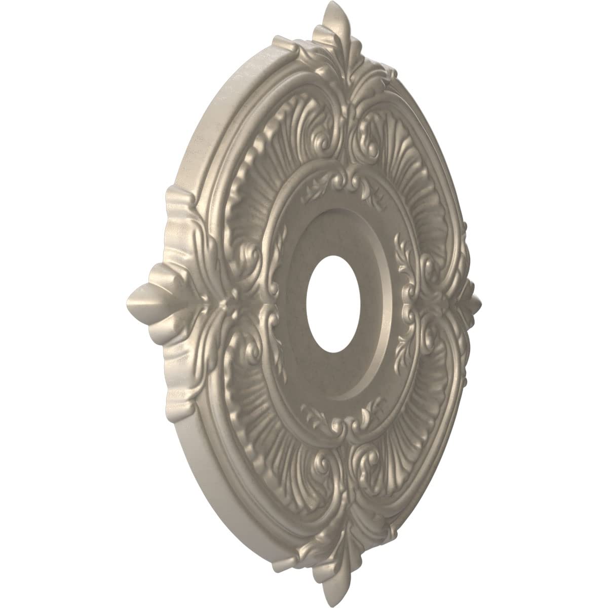 Ekena Millwork Cmp19Atcsv Attica Thermoformed Pvc Ceiling Medallion (Fits Canopies Up To 6 3/4), 19Od X 3 1/2Id X 1P, Metallic S