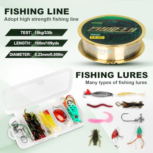 Telescopic Fishing Rod Combo - 2PCS 6.9 7.89FT Collapsible Carbon Fiber Pole Set, Spinning Reel Lures Lines Kits with Carr...