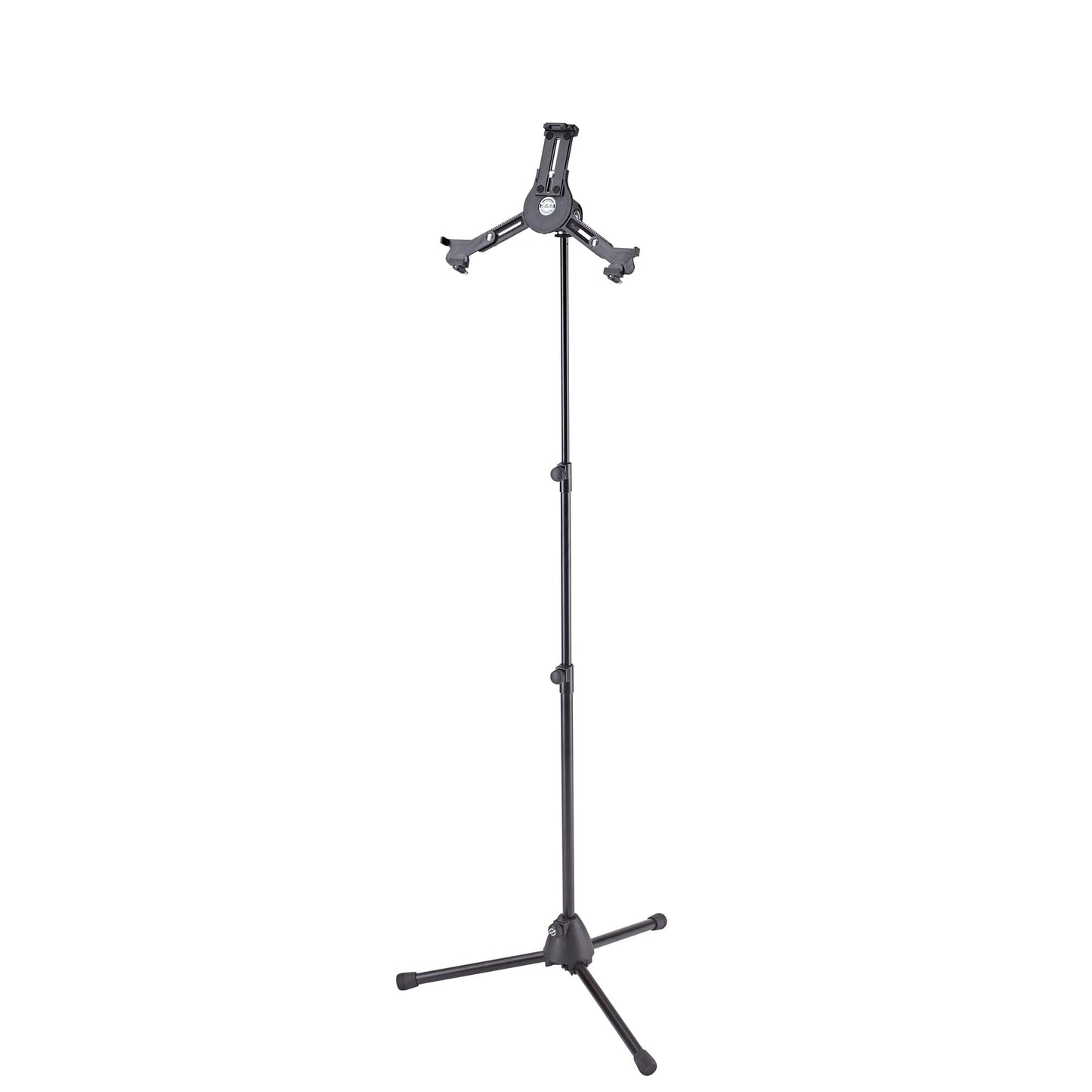 K&M Konig & Meyer 19793 Universal Tablet Mount/Ipad Holder & Stand Rotate Tablet 360, Adjustable Height, Stable Tripod Base, Stu