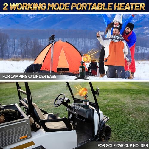 Golf Cart Heater with Cup Holder & igniton for Most Golf Cart Yamaha and Club Car, 2-IN-1 Portable Propane Camping Heater ...